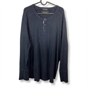 Wings + Horns Classic Navy Blue Long Sleeve Henley